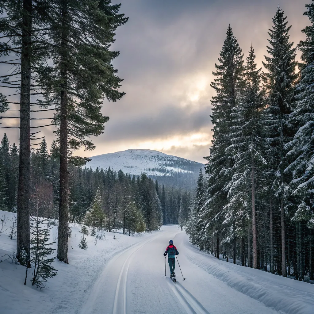 Scenic Cross-Country Skiing View
